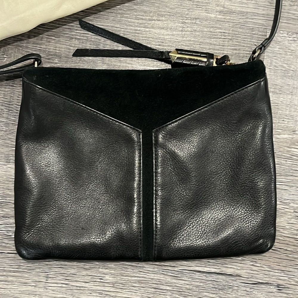 Stella & Dot COVET Highline leather suede mini crossbody purse black ($159) - Picture 4 of 16